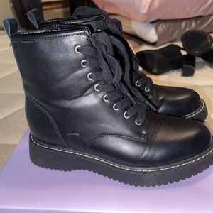 Madden Girl black combat boot size 7
